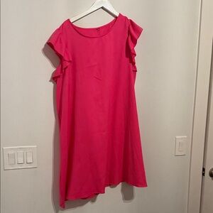 Pink Ruffle Sleeve Dress